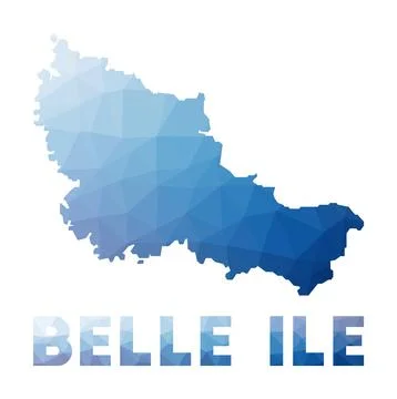Low poly map of Belle Ile. Geometric illustration of the island. Belle Ile .. イラスト素材