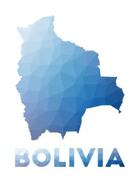 Low poly map of Bolivia. Geometric illustration of the country. Bolivia pol.. イラスト素材