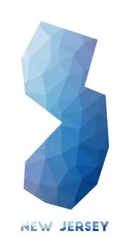 Low poly map of New Jersey. Geometric illustration of the us state. New Jer.. Stockillustratie