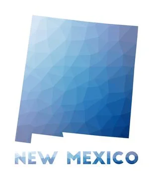 Low poly map of New Mexico. Geometric illustration of the us state. New Mex.. Stock Illustration