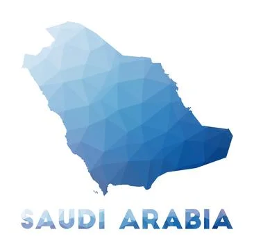 Low poly map of Saudi Arabia. Geometric illustration of the country. Saudi .. Stock Illustration