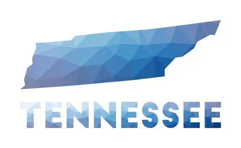 Low poly map of Tennessee. Geometric illustration of the us state. Tennesse.. Stockillustratie