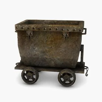 Low poly mine cart 3D Model