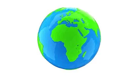 Low poly model of the earth globe on a white background. Stock Illustration