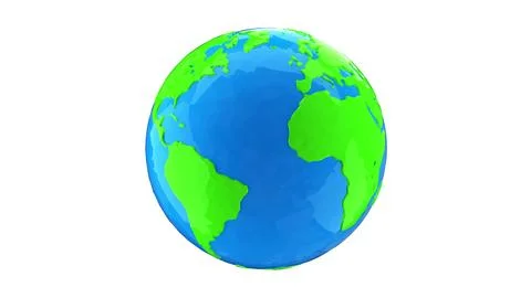 Low poly model of the earth globe on a white background. Stock Illustration