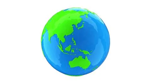 Low poly model of the earth globe on a white background. Stock Illustration