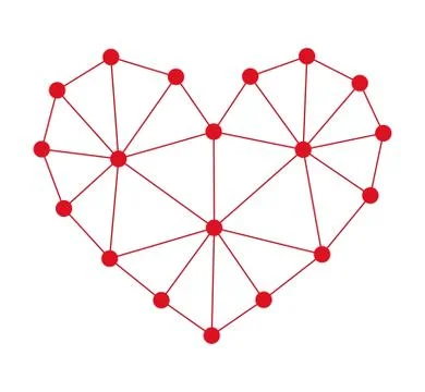 Low poly model of heart. Abstract icon Stock Illustration