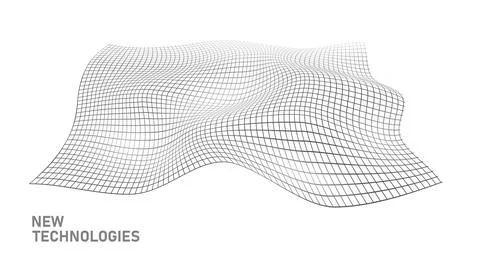 Low poly model of modern multilayered fabric technology. Dark blue wire mesh Stock-Illustration