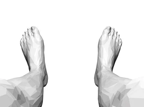 Low poly models of human legs from black lines isolated on white background. Stock Illustration