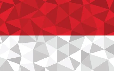 Low poly Monaco flag vector illustration. Triangular Monegasque flag graphic. Stock-Illustration