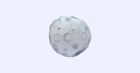 Low poly moon 3d image Stock Illustration