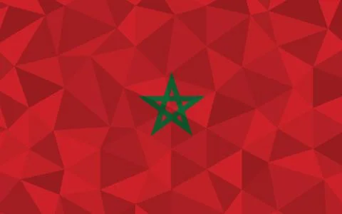 Low poly Morocco flag vector illustration. Triangular Moroccan flag graphic.  스톡 일러스트