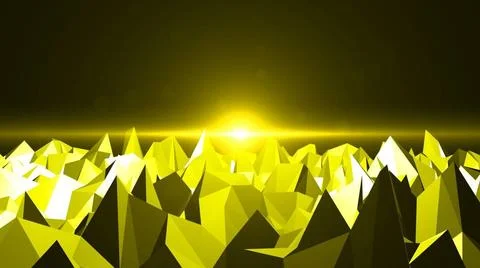Low Poly Mountain Landscape. Digital background with flares Low Poly Mount... Foto stock