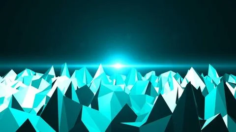 Low Poly Mountain Landscape. Digital background with flares Low Poly Mount... Foto stock