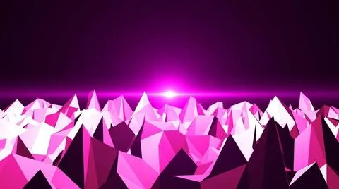 Low Poly Mountain Landscape. Digital background with flares Low Poly Mount... Foto stock