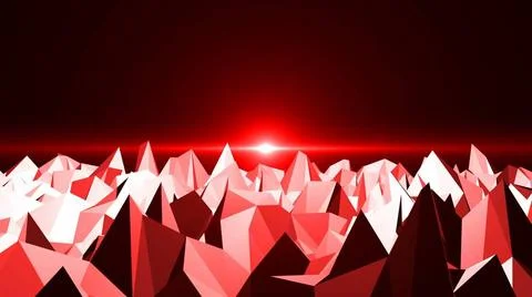 Low Poly Mountain Landscape. Digital background with flares Low Poly Mount... Foto stock