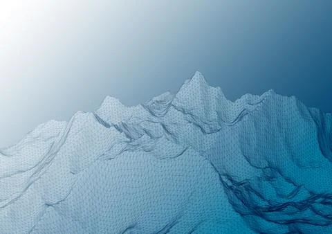 Low poly mountains landscape. Polygonal background Stock Illustration