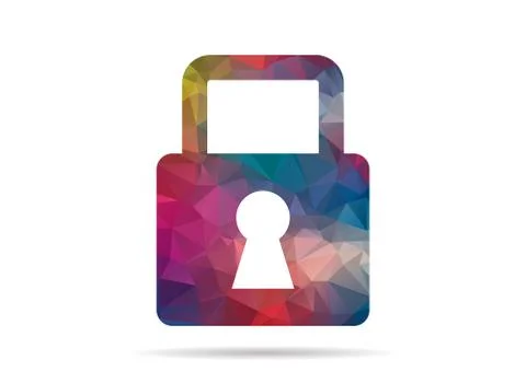 Low poly multicolored lock Illustrazione stock