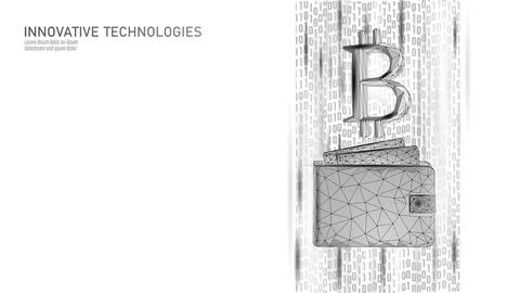 Low poly Online technology wallet. Future e-commerce digital international Illustrazione stock