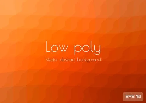 Low poly orange abstract background. Geometric triangulation consisting of Stock Illustration