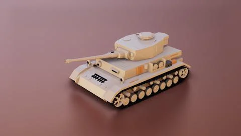 Low Poly Panzer IV Tank 3D Model