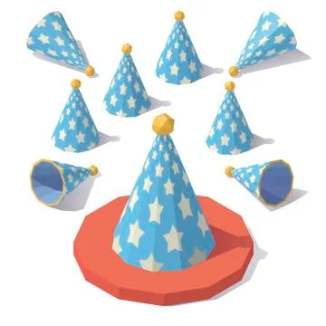Low poly Party Hat Stock Illustration