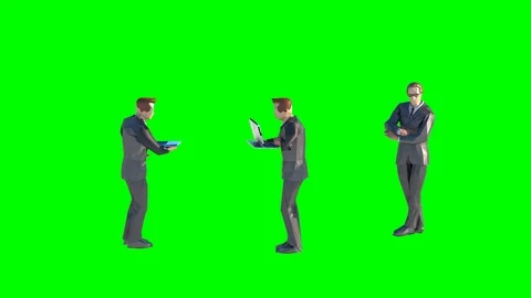 Low Poly people businessman render 3d Stock Footage 127302288