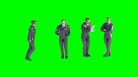 Low Poly people businessman render 3d Stock Footage 127302832