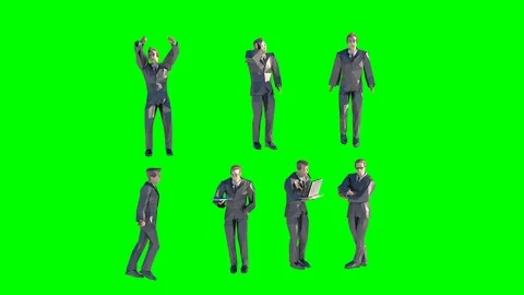 Low Poly people businessman render 3d Stock-Footage 127303499