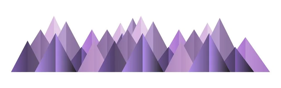 Low poly pink mountains range. Vector polygonal shapes illustration Stock Illustration