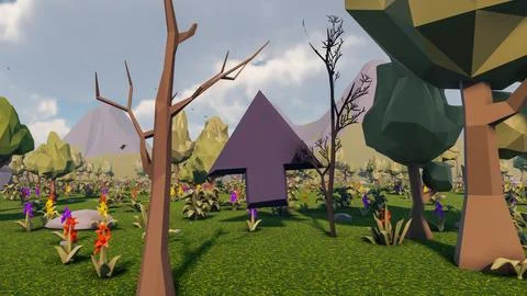 Low poly planet Earth white landscape background sustainable development Ec.. Illustrazione stock