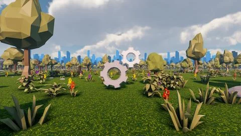 Low poly planet Earth white landscape background sustainable development Ec.. Stock Illustration