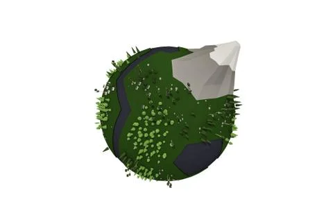 Low poly planet Stock Illustration