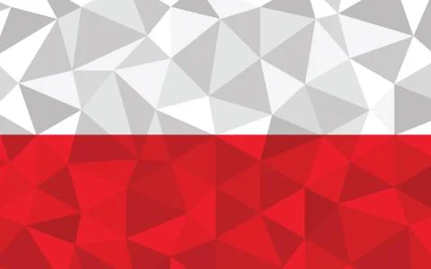 Low poly Poland flag vector illustration. Triangular Polish flag graphic. Pol Stockillustratie