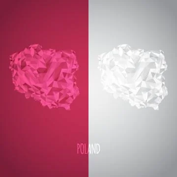 Low Poly Poland Map with National Colors Stock Illustration