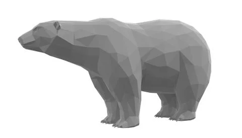 Low poly polar bear . Vector illustration. Stock Illustration