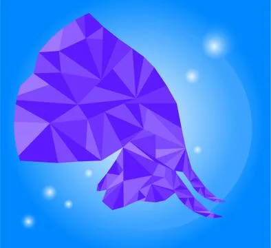 Low poly polygon bull Illustrazione stock