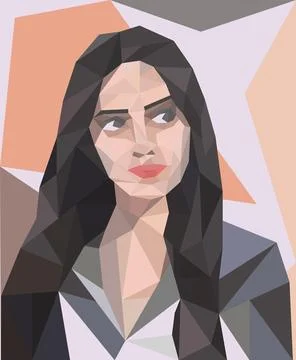 Low poly portrait Stock Illustration