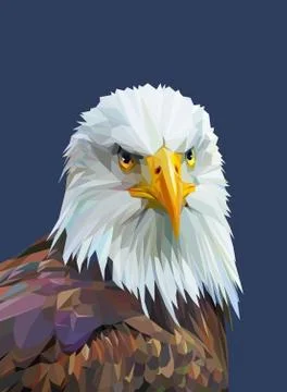 Low poly poster with eagle. Vector illustration. Stock Illustration