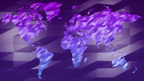 Low poly purple world map abstract background 스톡 동영상 95175368