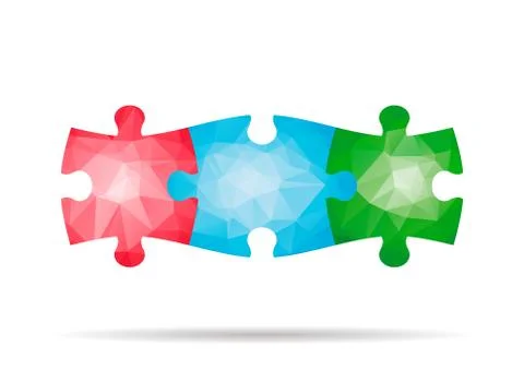 Low poly puzzle Illustrazione stock