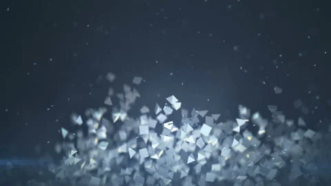 Low poly pyramids fly seamless loop 3D render animation Stock Footage 106721307