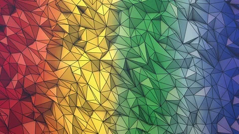 Low poly Rainbow short wire frame loop Video stock 113344770