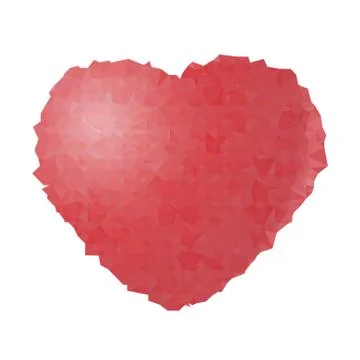 Low poly - red heart Stock Illustration