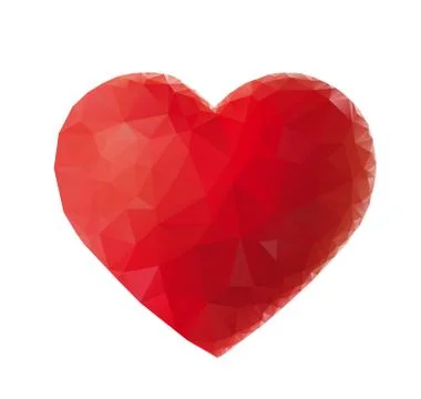 Low poly red heart on a white isolated background.Vector illustration. Stock-Illustration