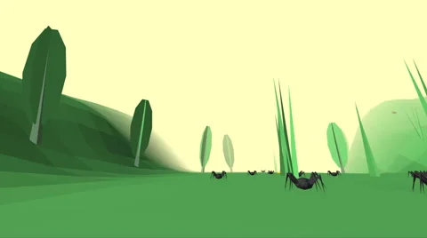 Low poly retro style bug world Stock Footage 66844628