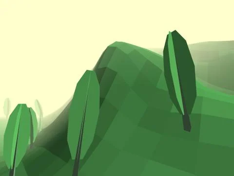 Low poly retro style bug world Stock Illustration