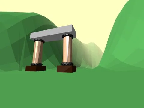 Low poly retro style bug world Stock Illustration