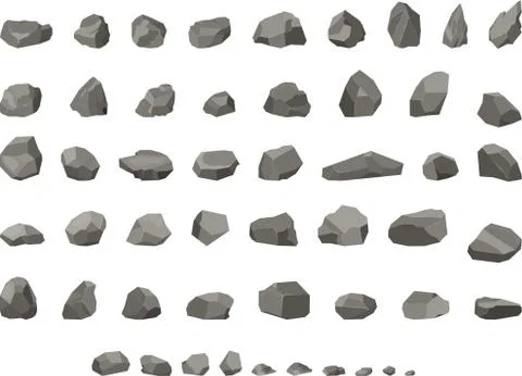 Low poly rocks for gaming and more Stock Illustration