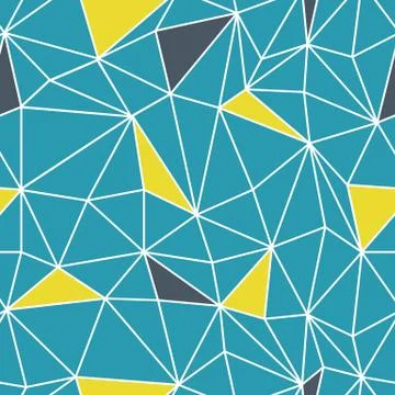 Low poly seamless repeat pattern. Triangular facets. Vector pattern. Wirefram Illustrazione stock